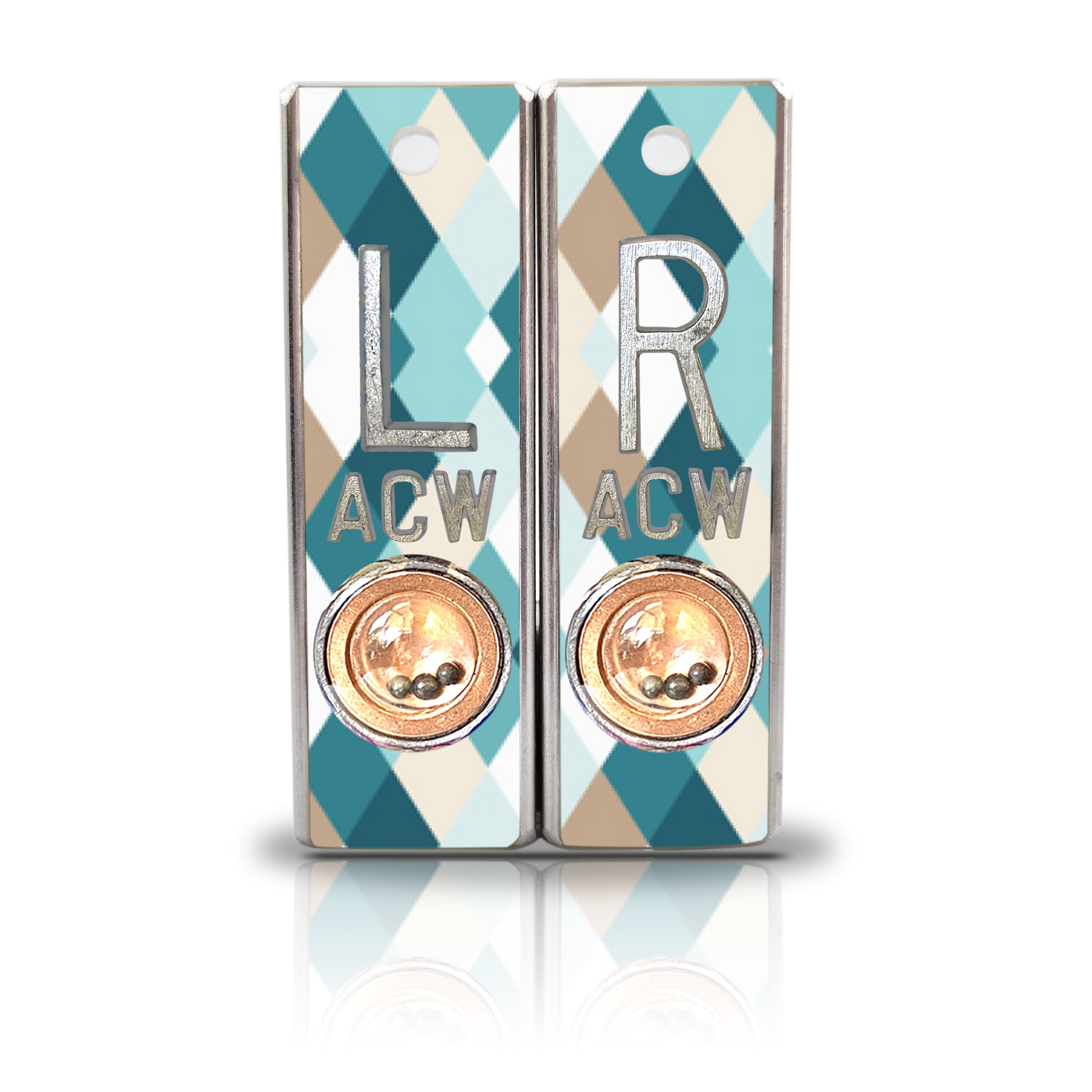 Aluminum Position Indicator X Ray Markers, Blue Diamond Pattern